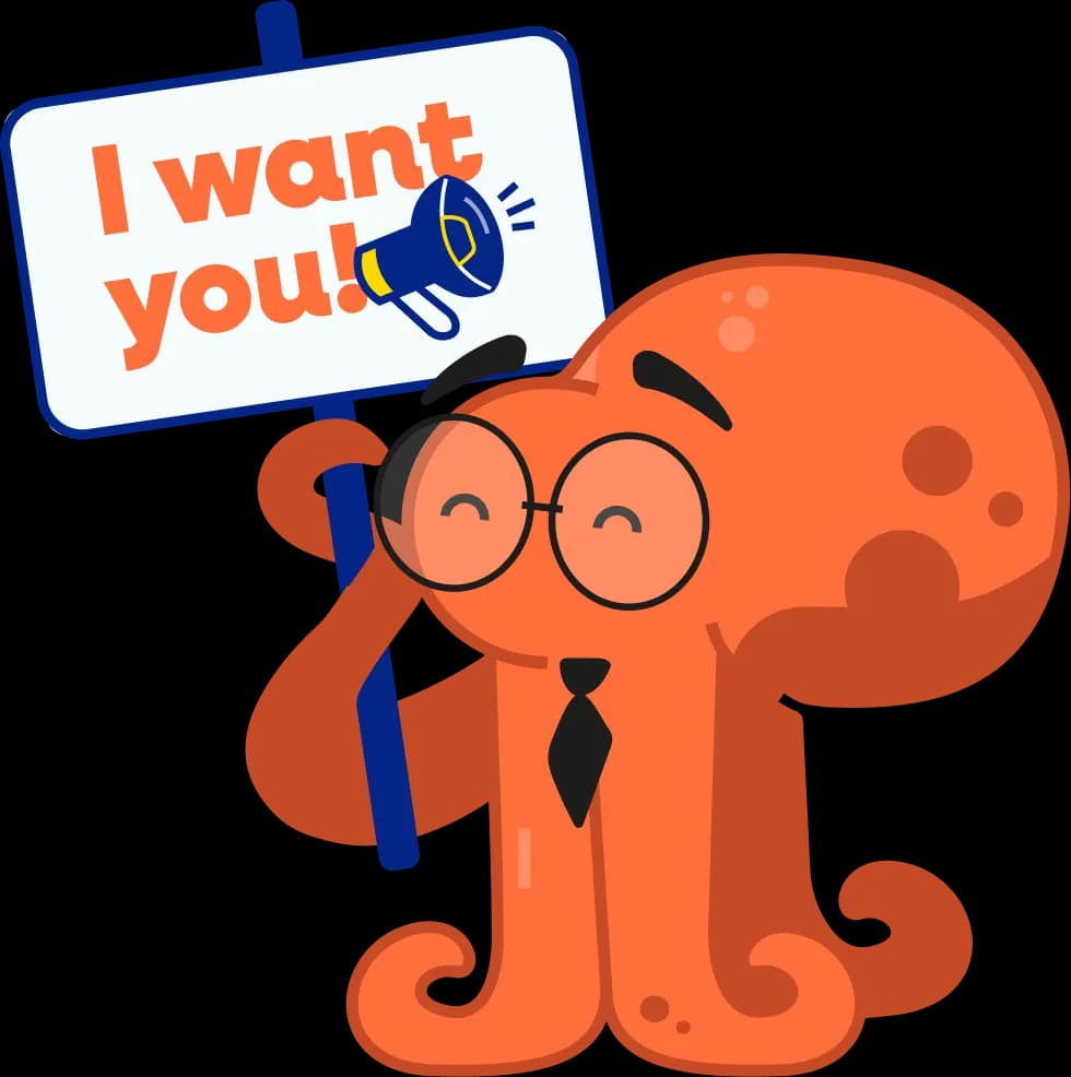 Prof. Otto con un cartello: I want you!
