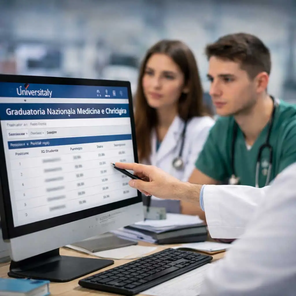 Graduatoria nazionale del semestre filtro Medicina 2025/2026 consultata online da studenti universitari
