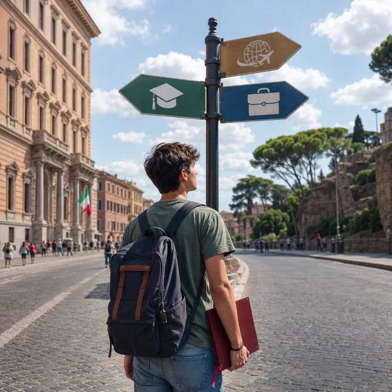 Studente che sceglie cosa fare dopo la Maturità tra università, lavoro e anno sabbatico