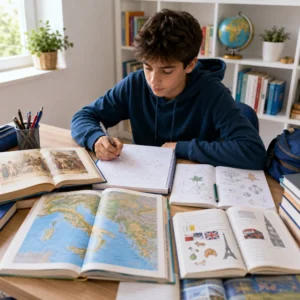 programma seconda media con studente e materie scolastiche