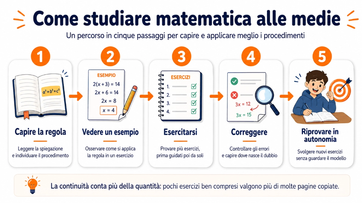 come studiare matematica alle scuole medie