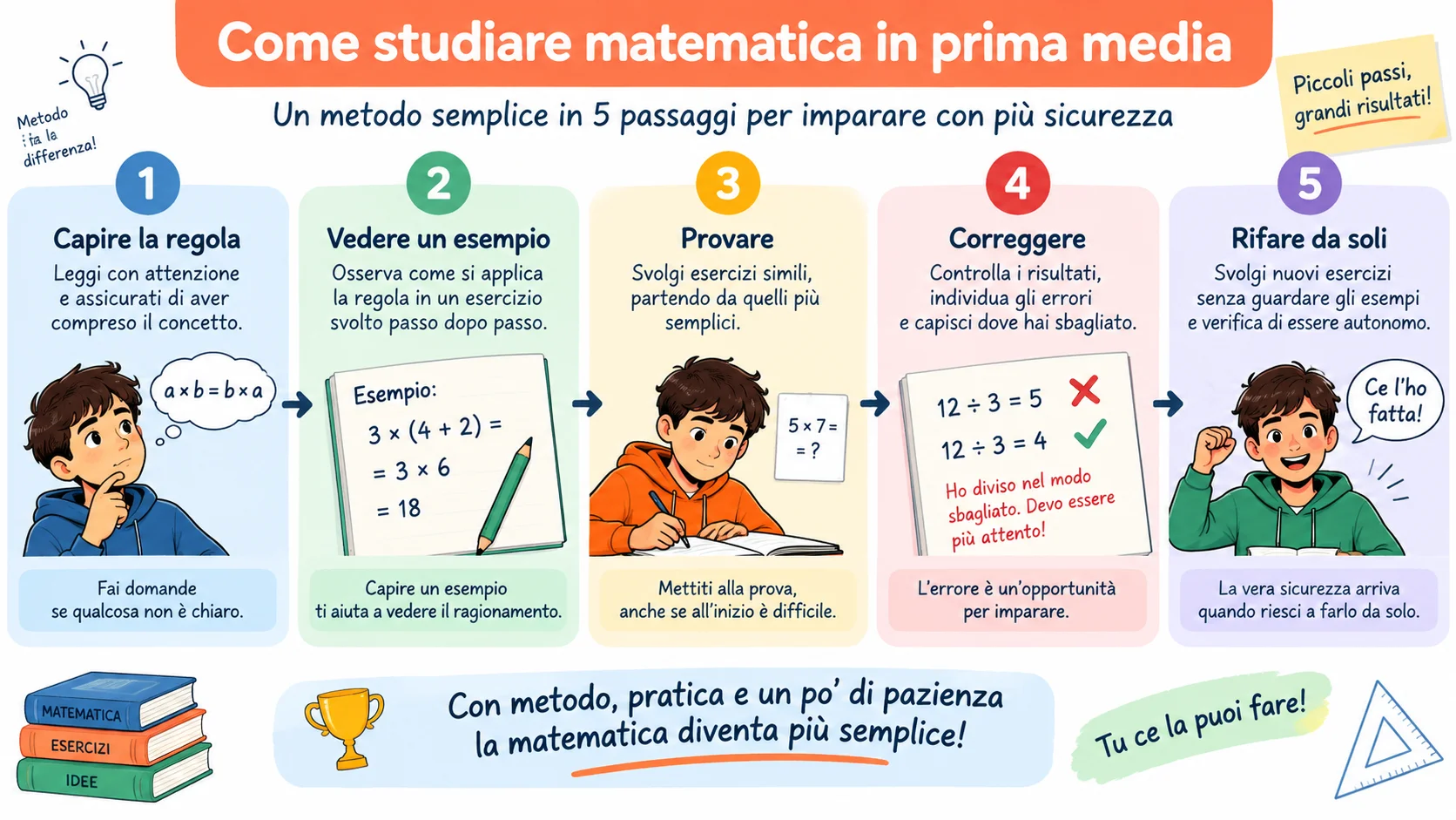 come studiare matematica in prima media