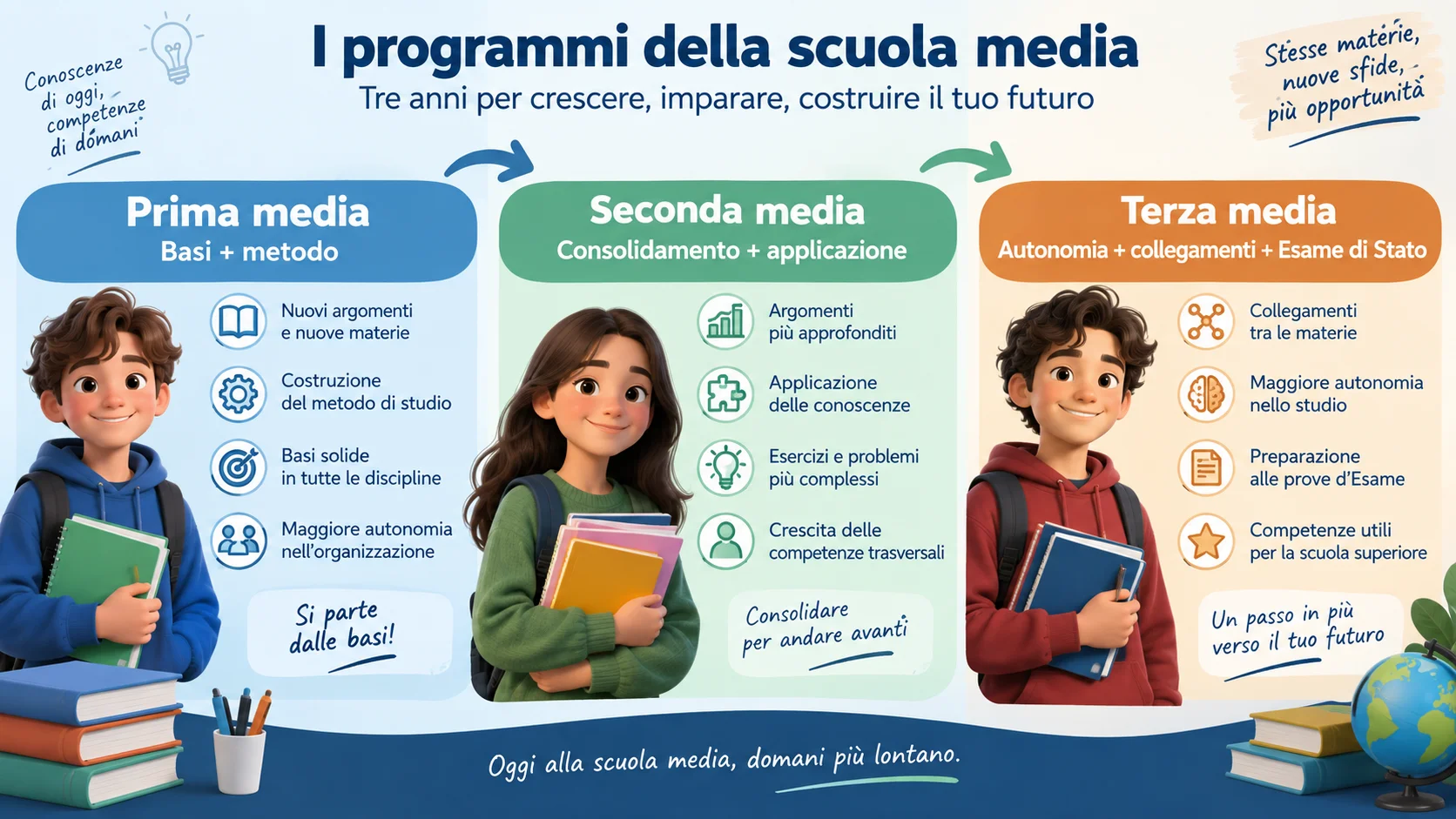 differenze programmi prima seconda e terza media